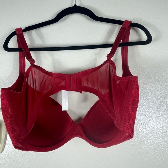 Cacique Red Lace Full Coverage Bra with Underwire Support - Picture 4 of 6